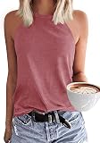 Malliosse Womens Summer Sleeveless High Neck Halter Tank Tops Basic Casual Cami Shirts Tees