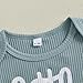 POZMTIORE Newborn Infant Baby Boy Summer Outfit Little Bro Letter Print Stripes Romper Shorts Set 2Pcs Clothes Set 3 6 12 18M (Blue, 12-18 Months)