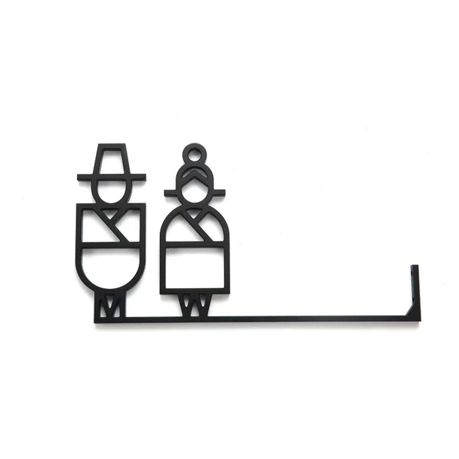 Modern Restroom Sign for Business - Aluminium Bathroom Sign with Easy Installation(Black)