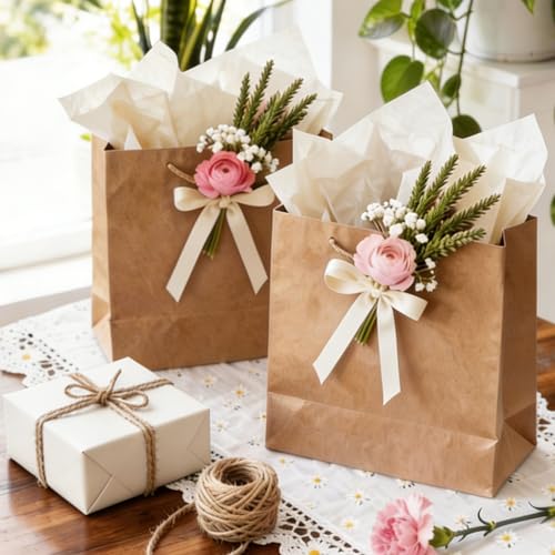 Image of Bobobag 100 Sheets Ivory White Tissue Paper 20 inchX14 inch Tissue Paper for Gift Bags, Gift Wrapping Tissue, Christmas Tissue Paper Anniversary Holiday Decoration Arts Craft