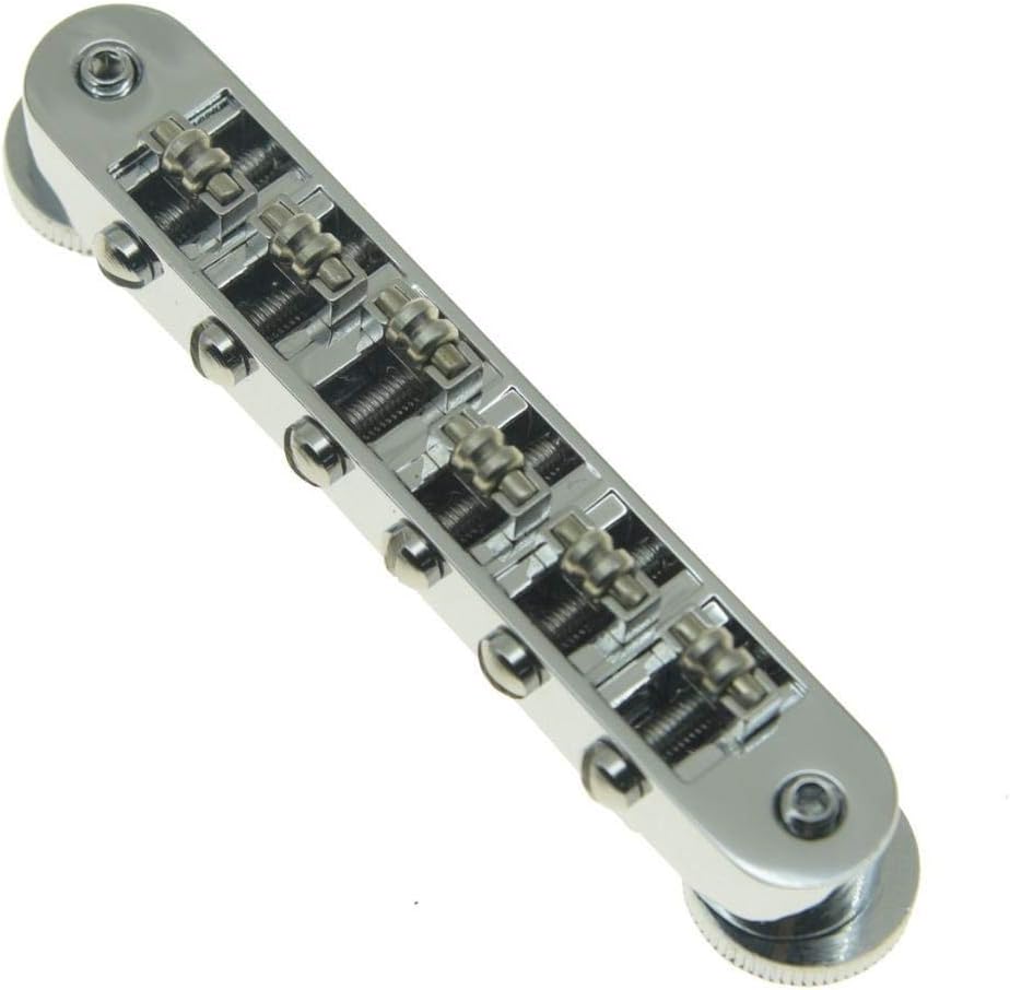 Dopro Chrome Guitar Roller Saddle Bridge Tune-O-Matic Bridge For USA Les Paul,SG,ES Dot,Gretsch Bigsby T-O-M with M4 Posts