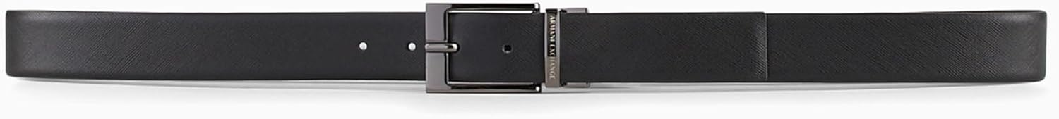 Armani Exchange mens Leather Belt With Plaque - Image 4