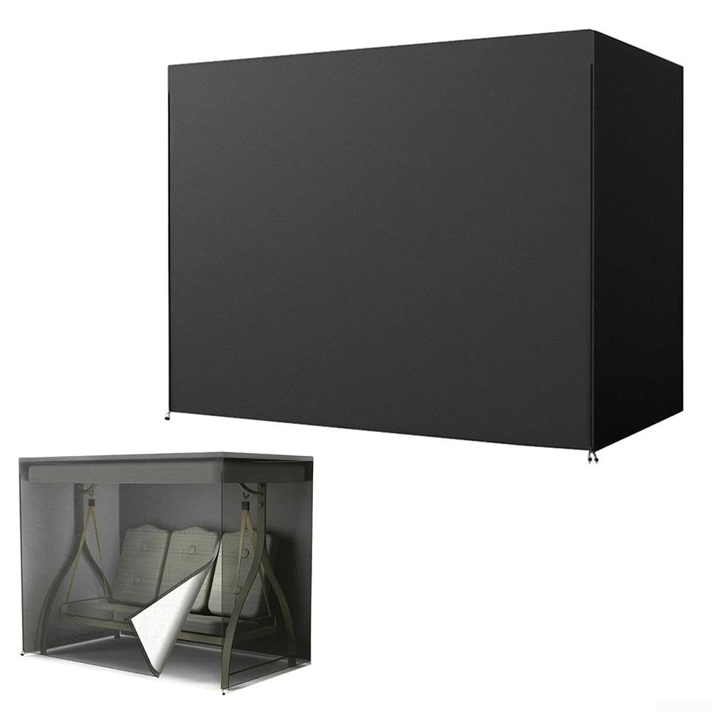 Copertura Dondolo 3 Posti Tessuto Oxford 210D Nero(220 * 125 * 170 cm)