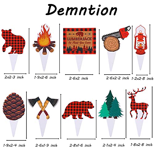 60Pcs Lumberjack Cupcake Toppers & Buffalo Plaid Wood Grain Cupcake Wrappers For Lumberjack Theme Baby Shower Birthday Party Decoration Campfire Party Supplies #TOP5