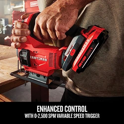 CRAFTSMAN V20 Cordless Jig Saw Kit, 3 Orbital Settings, Up to 2,500 SPM, Battery and Charger Included (CMCS600D1) - image 6