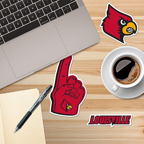 Image of University of Louisville 9ct Vinyl Large Deluxe Stickers Variety Pack - Laptop, Water Bottle, Scrapbooking, Tablet, Skateboard, Indoor /Outdoor - Set of 9