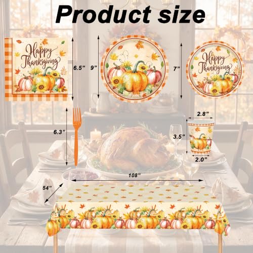 Thanksgiving Party Plates Supplies Tableware Decorations - image 3