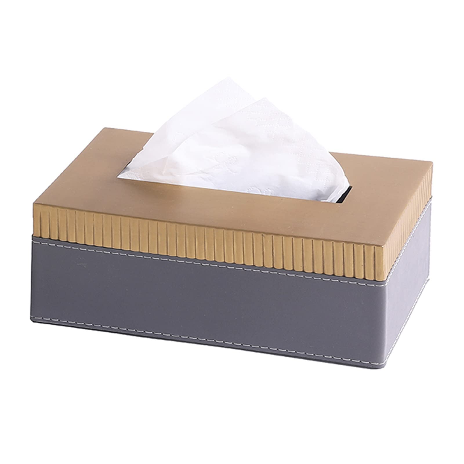 Tissue Dispenser Box Messing Leder Tissue Box Wohnkultur Schlafzimmer Wohnzimmer Büro Kosmetiktuchbox Kosmetiktuchspender Box (Size : 23cm)