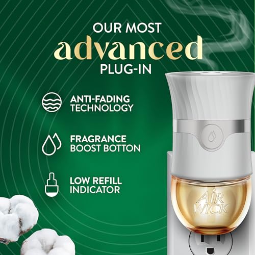 Air Wick Vibrant Plug In Scented Oil Refill, Infused with Essential Oils, Plug In Air Fresheners for Home, Cotton & White Lotus, 4 ct - image 6