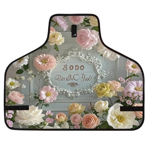 Delantal Shabby Chic Flowers unisex ajustable con bolsillos miniatura 1