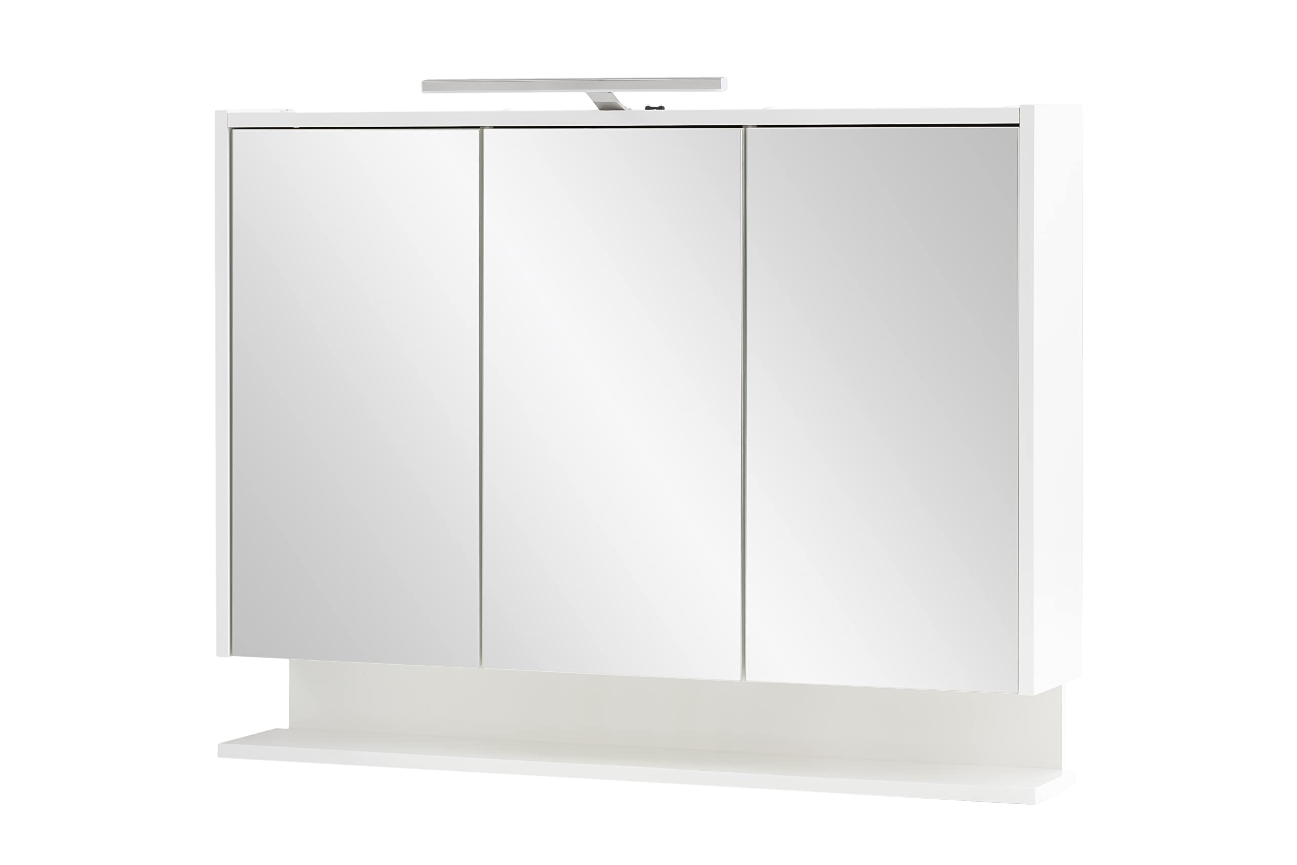 Schildmeyer Flag Spiegelschrank 149550, Holzwerkstoff, weiß, 93,5 cm mit Regal