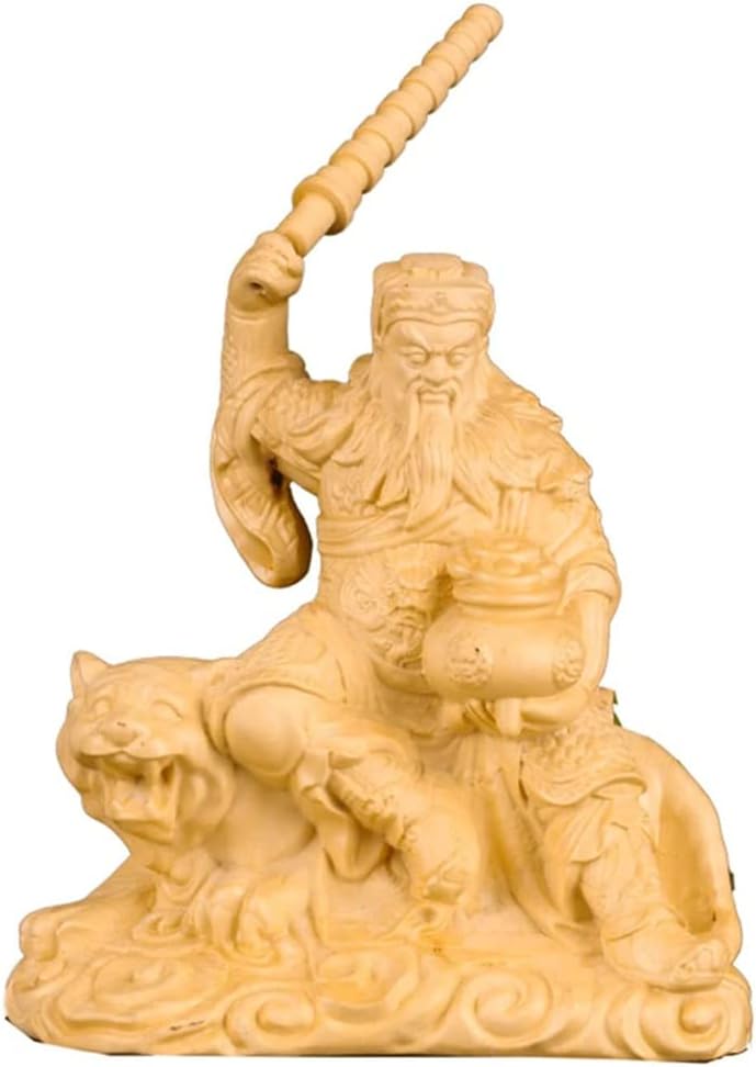仏像 Zhao Gongming Boxwood Zhao Gongming Riding a TigerSculpture 富の神