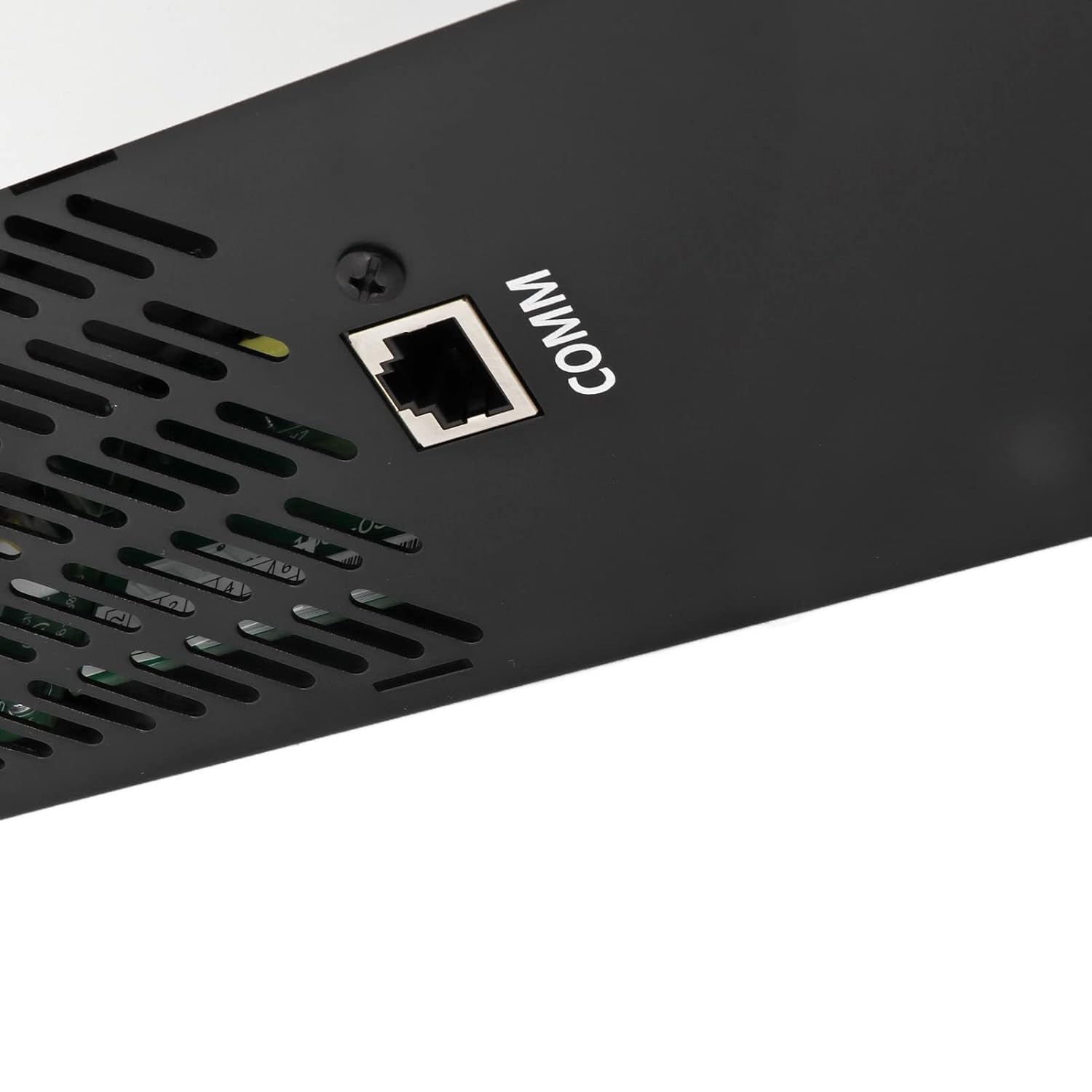 Close-up of COMM port