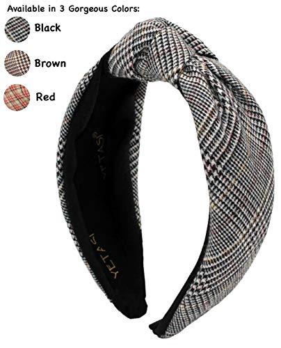 Yetasi Plaid Black Headbands For Women Are Always Trendy. Knotted Headband For Woman Is A Designer Headband #TOP1