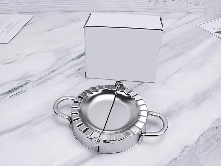 Miniatura 8 de Paquete de 2 moldes de prensa para ravioles de acero inoxidable, molde Wonton, herramienta fácil para envolver albóndigas, cortador de sellos,