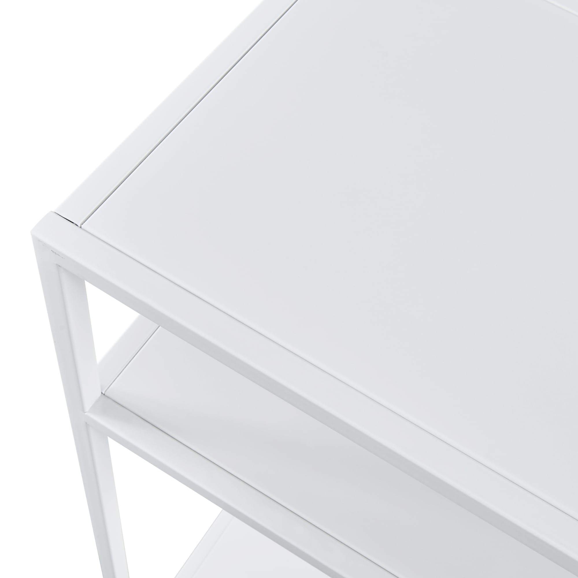 [en.casa] Consolle in Metallo Alto e Stretto Con 3 Ripiani - Tavolo Decorativo per Ingresso, Corridoio, Divano - 85 x 55 x 30 cm - Bianco