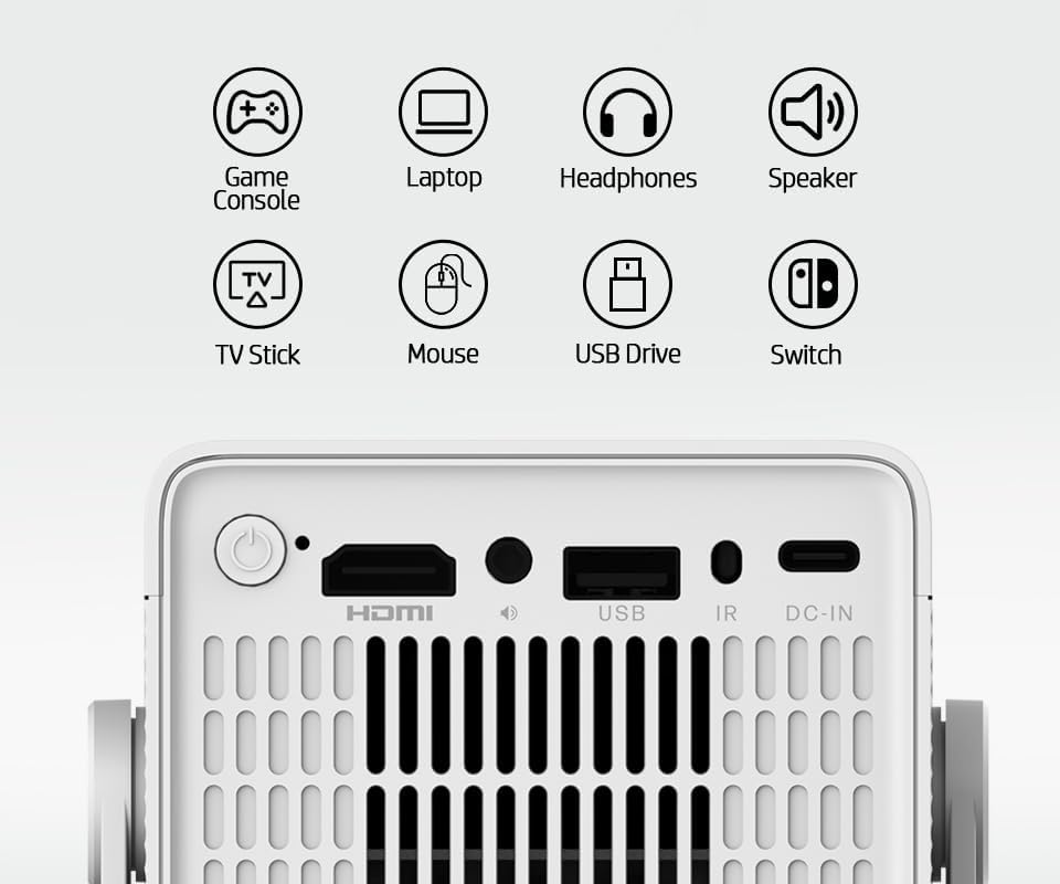 Image showing automatic keystone correction in action, adjusting a distorted projection