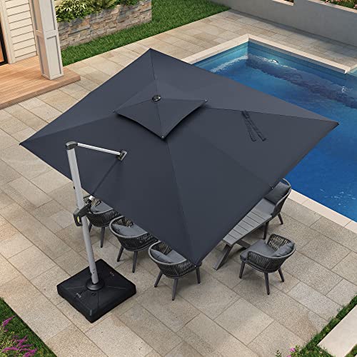 PURPLE LEAF Sonnenschirm Rechteckig 270 x 365 cm Ampelschirm Groß Stabil...