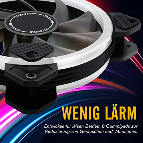 EZDIY-FAB RGB Dual Ring 120mm Ventilator, 5V Moederbord Synchronisatie, Snelheid Instelbare, RGB Sync Ventilator met… - Image 5