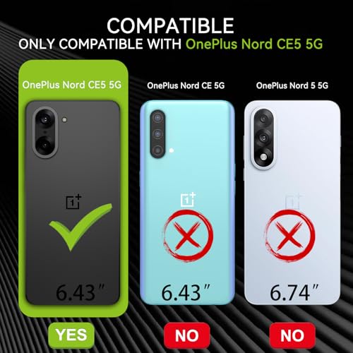 Image of BENTOBEN Hybrid Translucent Matte Back Cover Case for OnePlus Nord CE 5 5G, Full Body Camera Protection, Wireless Charging Compatible, Armor Shockproof Bumper Case for OnePlus Nord CE 5 5G, Black