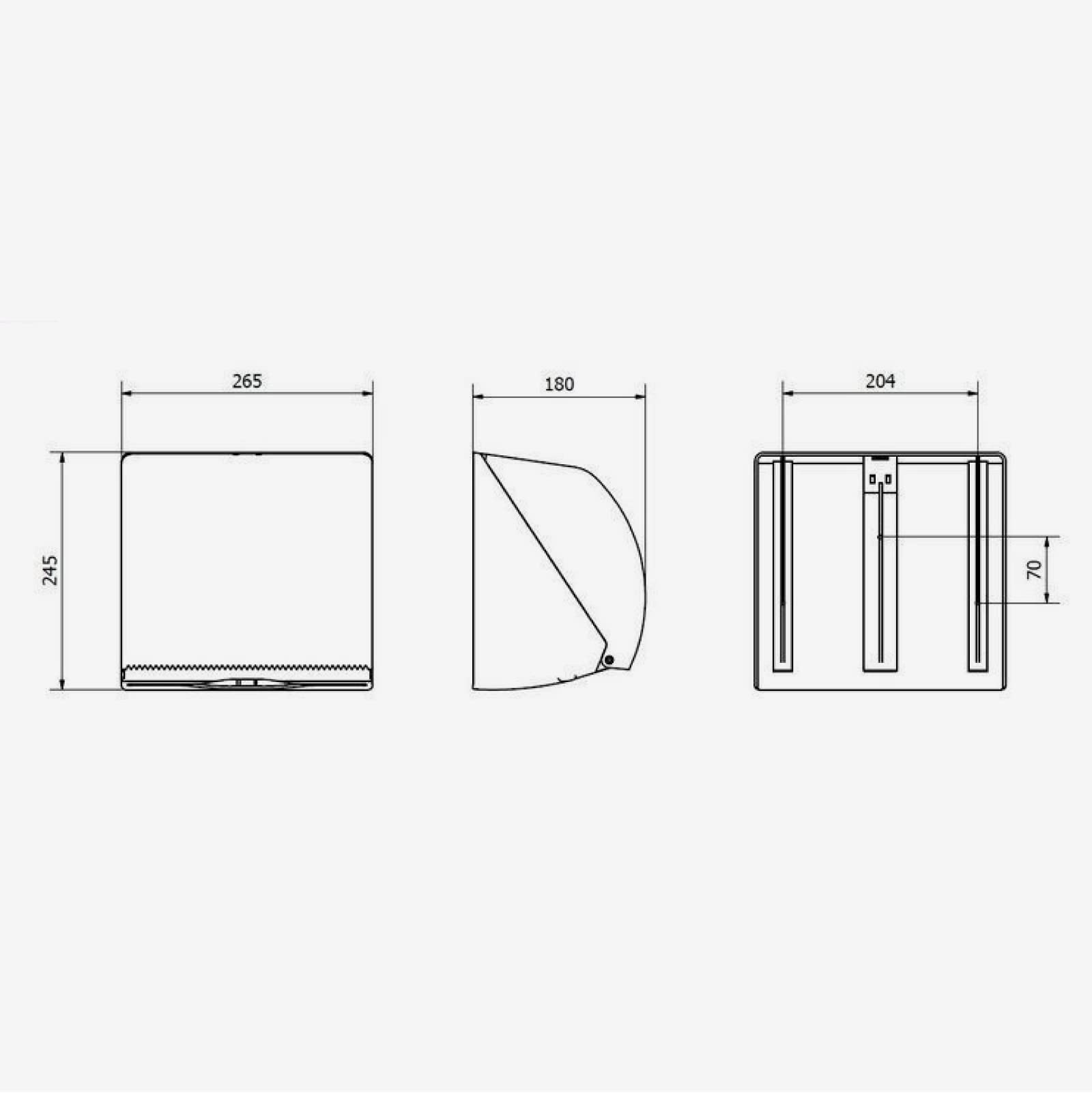 Jofel Dispensador de Papel de Manos Toallas Faciales Secamanos de Pared Combi 400 Toallitas Zig-Zag Bobina 90 mts Carcasa ABS Azur AH46000 SAN Fumé