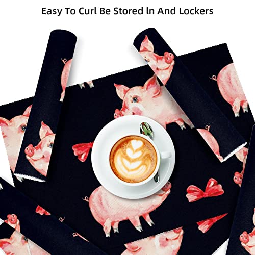 Sets de table cochon papillon noir pour repas de famille conviviaux - 4
