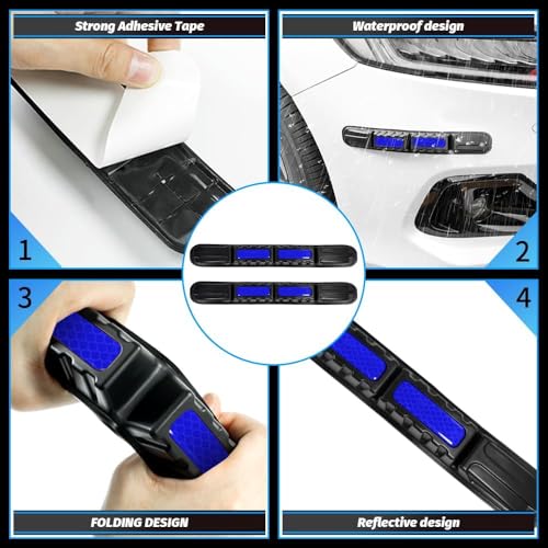 Image of Janvitha Set of 2 Car Bumper Safe Guard Strip, Universal Front Rear Bumper Protector Anti-Collision Anti-Scratch for All Cars and Trucks (2 * 1, Blue)