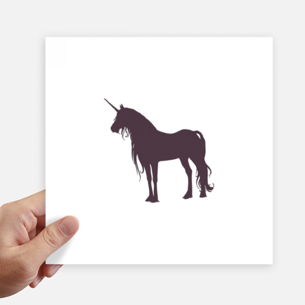 Pegatinas de unicornio de 20cm x 20cm, vinilos cuadrados negros para pared y maleta