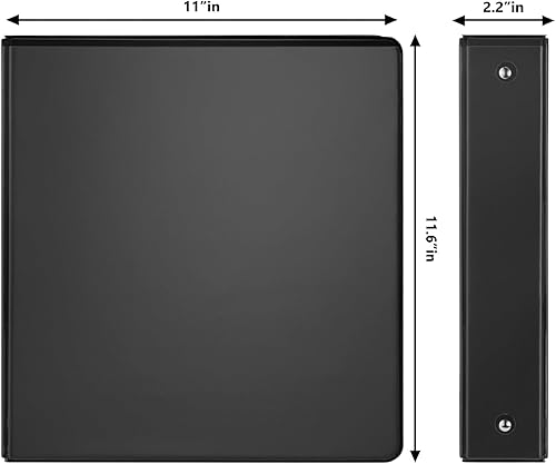 Miniatura 3 de COMIX Carpeta resistente de 3 anillos de 1.5 pulgadas con cubierta transparente, carpeta de anillos redondos de 1-12 pulgadas, sin PVC, capacidad de