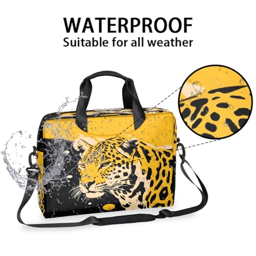 Maletín para laptop 15.6-16 pulgadas estampado leopardo amarillo miniatura 3