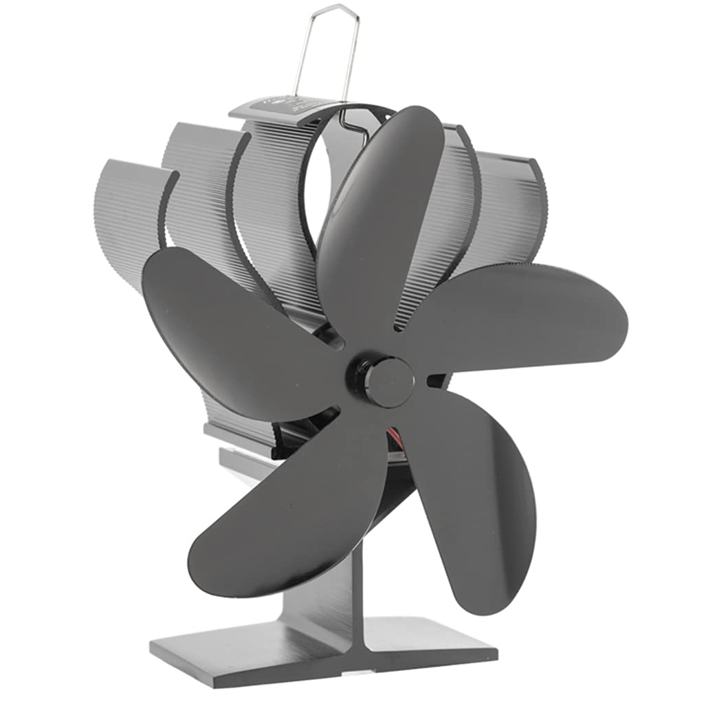 Ventilador de estufa mejorado de 5 aspas alimentado por calor para el hogar, distribución eficiente del calor, tu hogar, familia, estufa de leña, soplador, no eléctrico