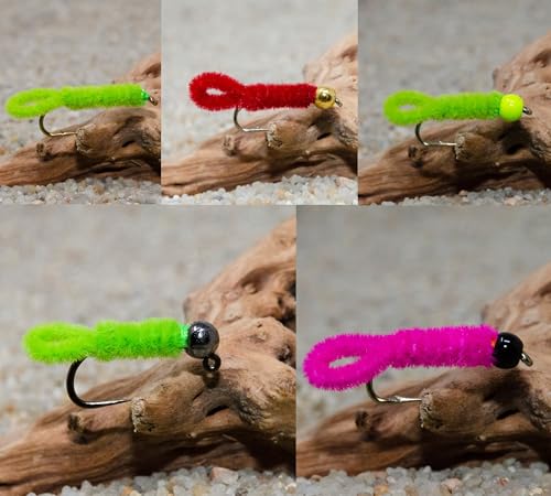 12 Green Weenie Jig Fly, Bead Head Pink Weenie, Red Weenie - Euro Nymph, Caddis Nymph Fly Fishing Flies for Trout Bass Fishing