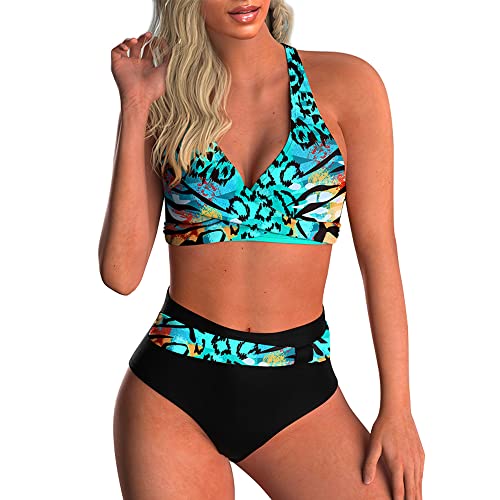 CheChury Bikini Mujer Traje de baño Ropa Conjuntos de Bikini Cintura Alta Traje con Impresión con Relleno Cruzar de Vuelta Bikini para Mujer brasileo Ropa de Playa