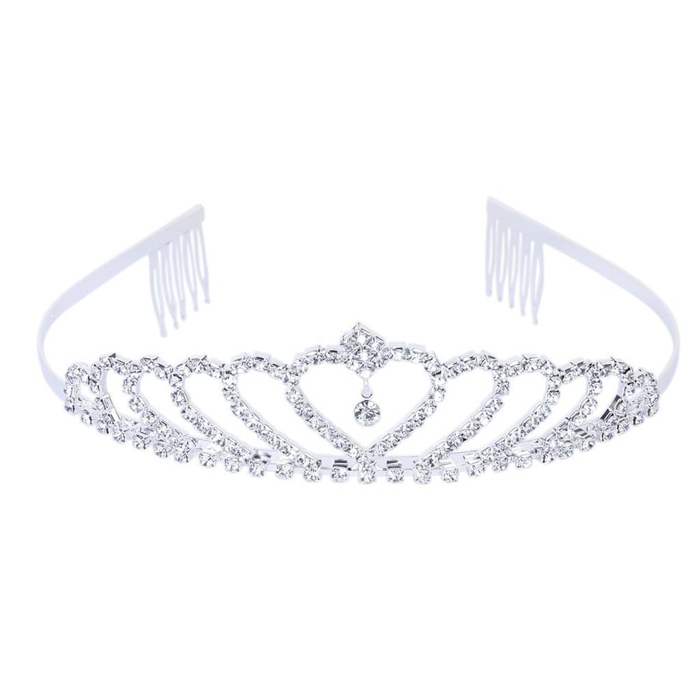 OSALADI Princesa Royal Novia Cristal Tiaras Joyería Rhinestone Diadema Novia Princesa Para Mujeres Cumpleaños Plata