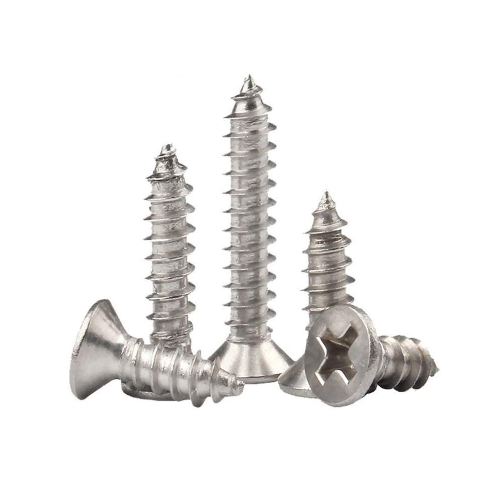 Tornillo Phillips, 304 Stainless Steel Cross countersunk Head Tapping Screws, Cross Flat Head Tapping Screws, National Standard M1M1.2M1.4-M1*5 * 100pcs(M1.5 * 5 * 100)