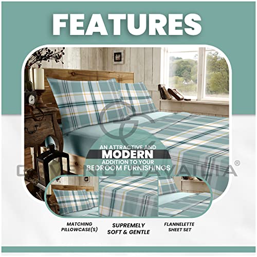 Checkered Bedding,Thermal Plain Dyed Fitted Sheet, Super Soft Flannel Sheet Set - Image 3
