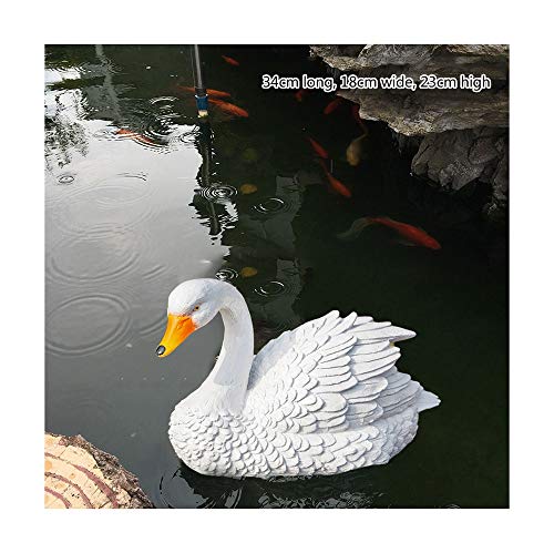 TAO Sculptures Duck Emu Swan Garden Fish Tank Waterscape Pond Floating Decoration (Color : Swan A)