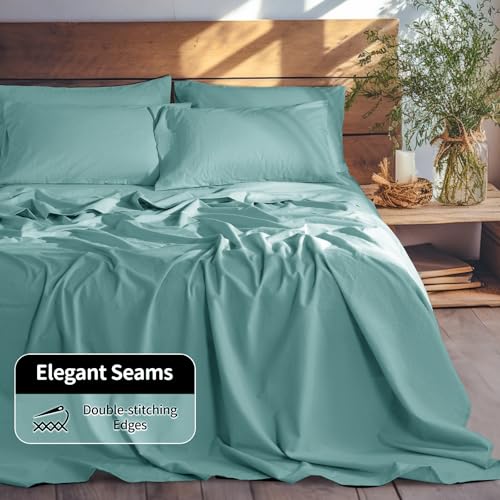 Image of LBRO2M 100% French Pure Linen Sheet Set 6Pcs, 16 inch Deep Pocket King Size