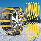 Tallew Emergency Anti Skid Car Tire Chains Snow Mud Survival Security Chains Universal Cable Tire Belts Traction Car Tyres Tools for Truck Winter, Tyre 175 to 295 mm(0.6 x 37 Inches,20 Pcs)