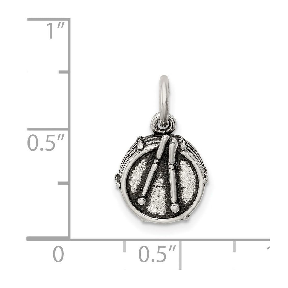 Halskette mit Anhänger aus 925er-Sterlingsilber, polierte Trommel, Maße: 17 x 10 mm breit, Schmuck für Damen