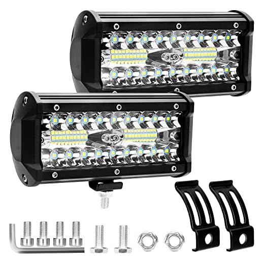 2pcs Foco Led Tractor, 7" 240W 24000LM Super Bright y Potentes Faros Trabajo Led Coches 6000K IP68 Impermeable de Faros Luz Adicionales Blanco Frío Para off-road,Camión