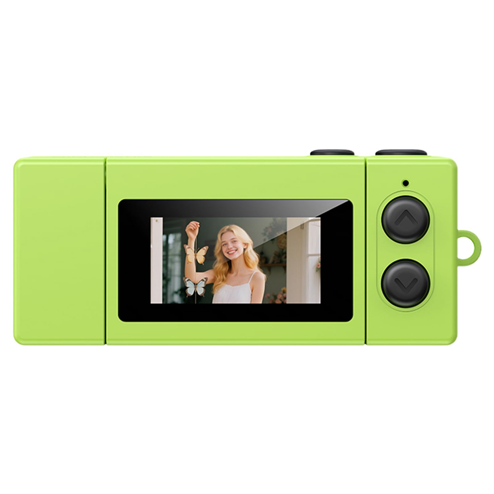 Keychain Digital Camera, 1080P HD Flip Screen Retro Mini Camera, Portable Thumb Camera with 130° Wide Angle, Video Recording & Photo Shooting Bag Charm for Travel Recording, Gift for Kids Adults(Green