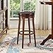 POIU Obrotowy stołek barowy 30 cali drewniany blat stołki barowe vintage okrągłe krzesła barowe ze skóry PU bez oparcia na blacie kuchennym (rozmiar: 55 cm)