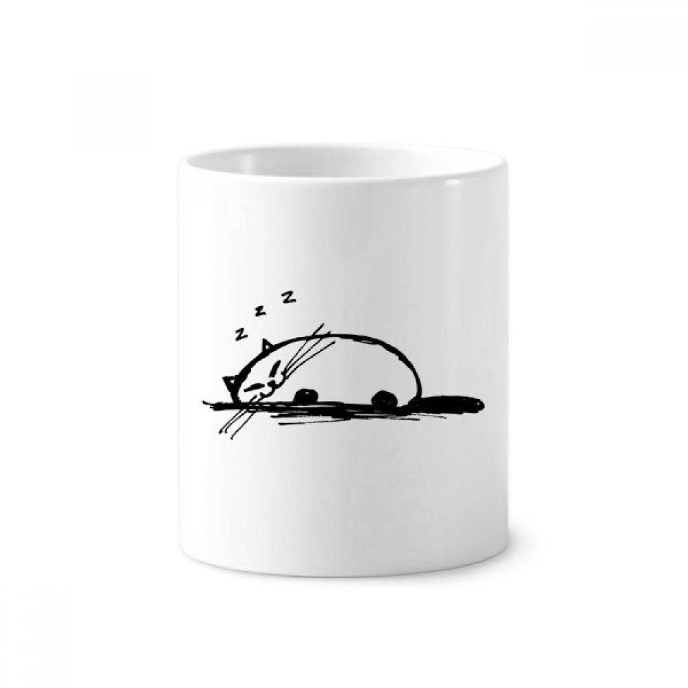 Porte-céramique brosse à dents chat et gobelet de rangement blanc 350ml