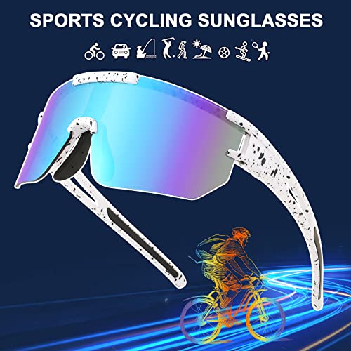 Wanwan Cycling Sunglasses Sport Mirrored 80S Baseball Sunglasses For Men Women Youth Adults Visor Shield Running Softball #TOP6