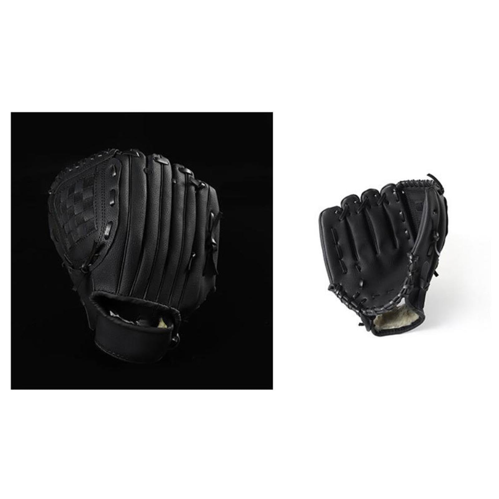 Softball-Handschuhe, für Jugendliche, Outdoor, Batting, Baseball-Handschuhe, Rechtshänder, Schwarz, 26,7 cm