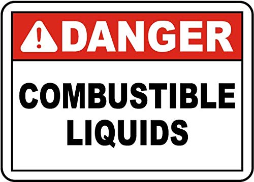 Danger Combustible Liquids Sign | Waterproof Sticker