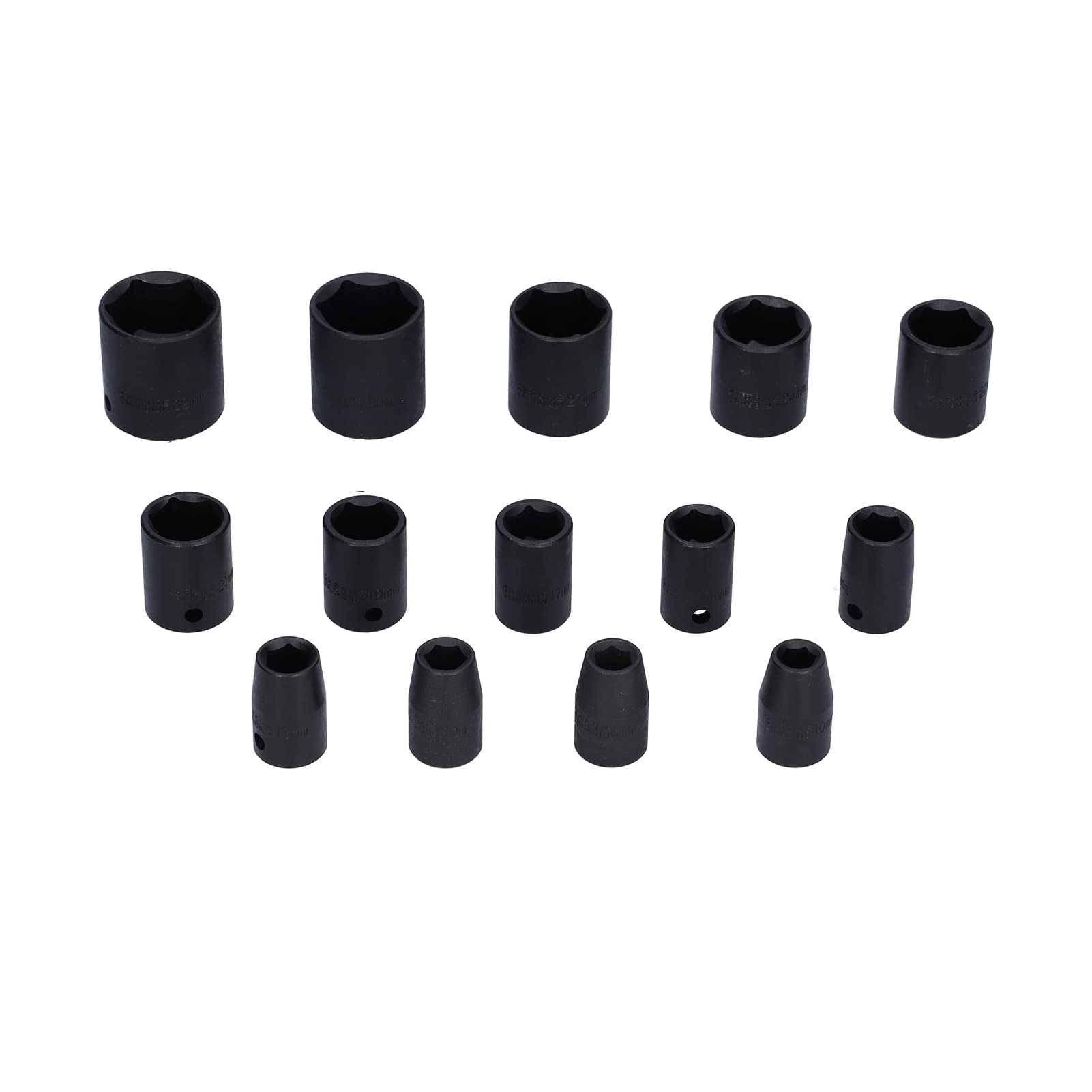 14 pz 1/2 pollice Set di bussole a percussione poco profonde Set di bussole a percussione in acciaio CrMo per impieghi gravosi Strumento professionale di riparazione auto per