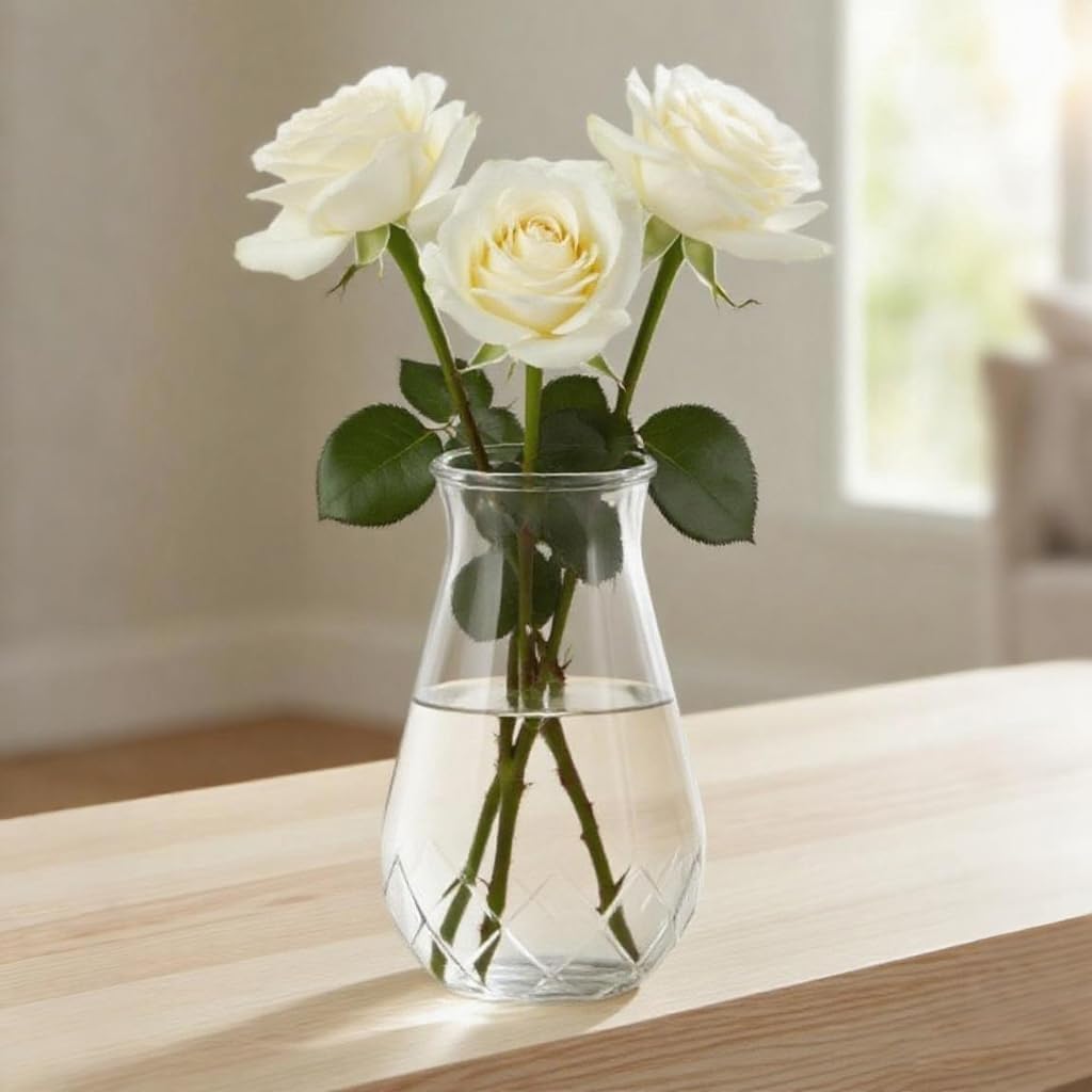 20 Pack Plastic Vases, 6 Inch Clear Acrylic Vase with Wrapping Ribbon, Bulk Small Plastic Vases for Centerpiece Flowers Home Wedding Party Decorations (20) image 5