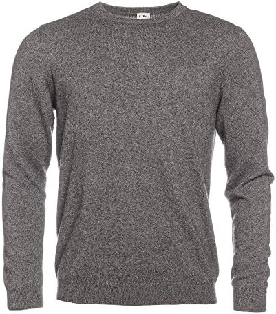 ALLBOW Grauer Rundhals Pullover mit Ellenbogen-Patches, Herren Kaschmir Pulli : Amazon.de: Fashion